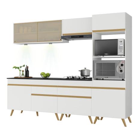 Cozinha Completa Multimóveis Veneza Up FG2037 com Leds Armário e Balcão Branca Menor preço em Cozinha Completa Multimóveis Veneza Up FG2037 com Leds Armário e Balcão Branca