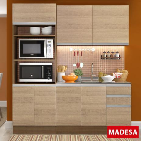 Cozinha Completa Planejada 3 peças Avelã Glamy Madesa Menor preço em Cozinha Completa Planejada 3 peças Avelã Glamy Madesa