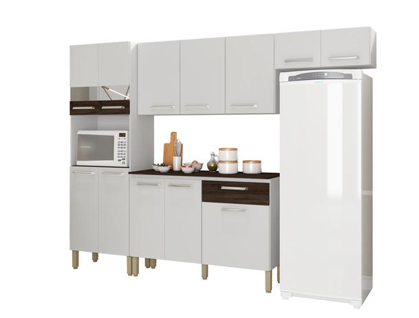 Cozinha Completa Versalhes 12 Portas Branco / CP Petróleo - Kits Paraná Menor preço em Cozinha Completa Versalhes 12 Portas Branco / CP Petróleo - Kits Paraná