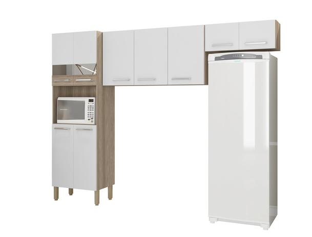 Cozinha Completa Versalhes 9 Portas Nogal White / CP Nogal - Kits Paraná Menor preço em Cozinha Completa Versalhes 9 Portas Nogal White / CP Nogal - Kits Paraná