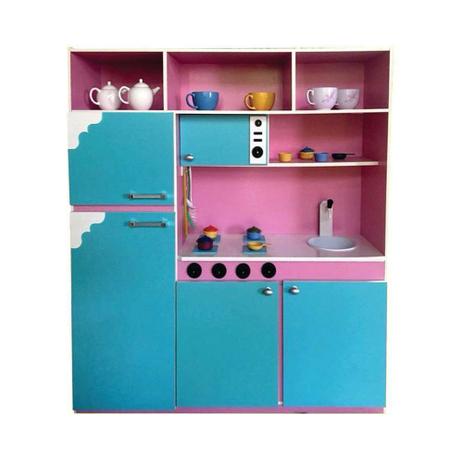 Menor preço em Cozinha Infantil 130cm Rosa/Azul - Criança Feliz