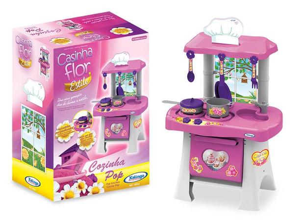 Cozinha Infantil Pop Casinha Flor Rosa Ref. 0454.3 Xalingo Menor preço em Cozinha Infantil Pop Casinha Flor Rosa Ref. 0454.3 Xalingo