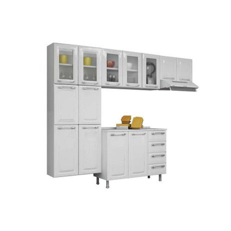 Cozinha Itatiaia Criativa Compacta 4 Pecas Branco Paneleiro, Armario Aereo 5 Vidros Gabinete Menor preço em Cozinha Itatiaia Criativa Compacta 4 Pecas Branco Paneleiro, Armario Aereo 5 Vidros Gabinete
