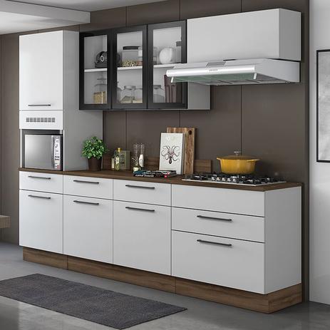 Cozinha Itatiaia Exclusive 5 peças 3V com balcão para cooktop 5B Branco Matte. Menor preço em Cozinha Itatiaia Exclusive 5 peças 3V com balcão para cooktop 5B Branco Matte.
