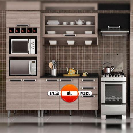 Cozinha Itatiaia Jazz Compacta 3 Pecas Coimbra/Preto Paneleiro Torre Quente Armario Aereo com Vidro Nicho Menor preço em Cozinha Itatiaia Jazz Compacta 3 Pecas Coimbra/Preto Paneleiro Torre Quente Armario Aereo com Vidro Nicho