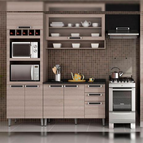 Cozinha Itatiaia Jazz Compacta 4 Pecas Coimbra/Preto Paneleiro Torre Quente Armario Aereo com Vidro Nicho e Gabinete Menor preço em Cozinha Itatiaia Jazz Compacta 4 Pecas Coimbra/Preto Paneleiro Torre Quente Armario Aereo com Vidro Nicho e Gabinete
