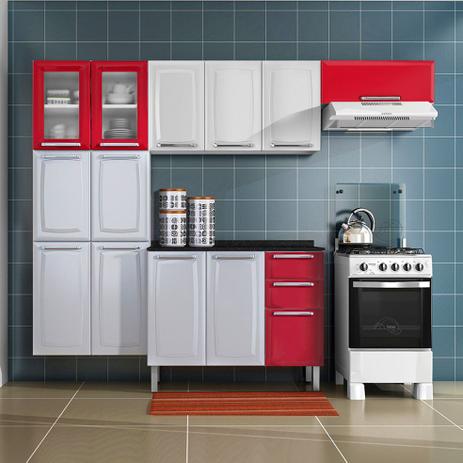 Cozinha Itatiaia Luce Compacta 4 Pecas 2 Vidros Balcao Nicho Vermelho Menor preço em Cozinha Itatiaia Luce Compacta 4 Pecas 2 Vidros Balcao Nicho Vermelho
