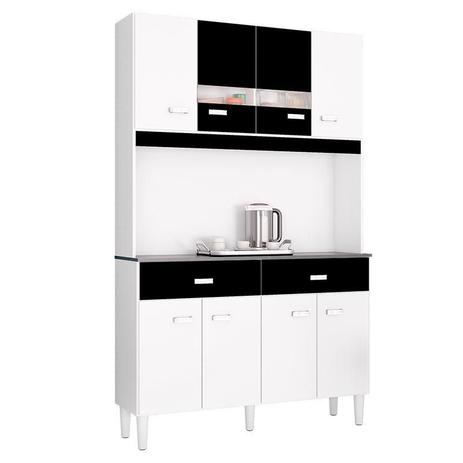 Cozinha Kit Manu 8 Portas Branco Preto - Poquema - Poquema Industria é boa?