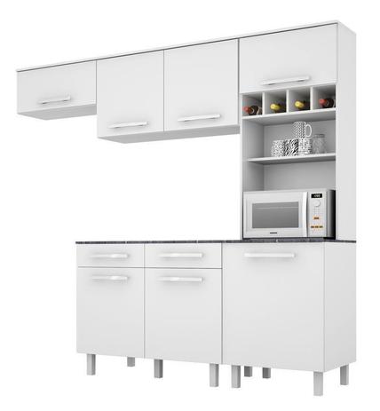 Cozinha Lorena Plus 7 Portas Branco - Madine Menor preço em Cozinha Lorena Plus 7 Portas Branco - Madine