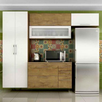 Cozinha Marmore Modulada 05 Peças Completa Castanho/branco - Quarta Divisão Menor preço em Cozinha Marmore Modulada 05 Peças Completa Castanho/branco - Quarta Divisão