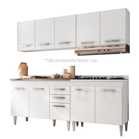 Cozinha Modulada 4 Módulos Composição 5 Branco - Lumil Móveis Menor preço em Cozinha Modulada 4 Módulos Composição 5 Branco - Lumil Móveis