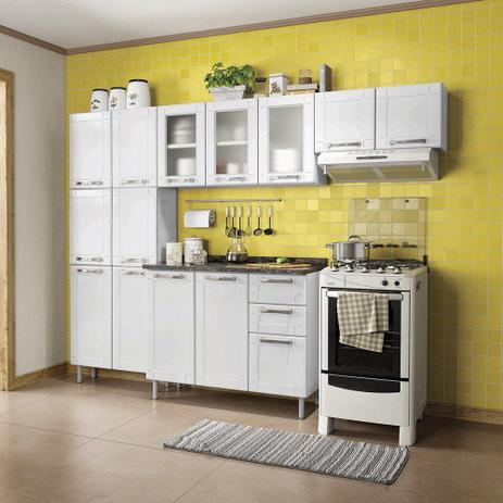 Cozinha Modulada Com Balcão 4 Peças em Aço Múltipla Branco- Bertolini Menor preço em Cozinha Modulada Com Balcão 4 Peças em Aço Múltipla Branco- Bertolini