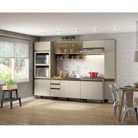 Cozinha Modulada Connect 12 Portas 02 Gavetas Henn - Duna/Cristal Menor preço em Cozinha Modulada Connect 12 Portas 02 Gavetas Henn - Duna/Cristal