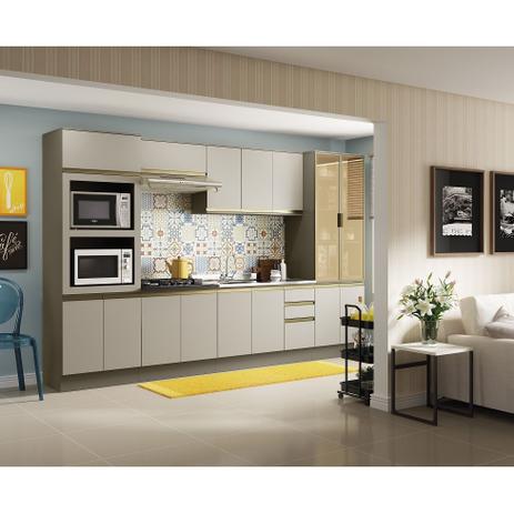 Cozinha Modulada Connect 16 Portas 02 Gavetas Henn - Duna/Cristal Menor preço em Cozinha Modulada Connect 16 Portas 02 Gavetas Henn - Duna/Cristal
