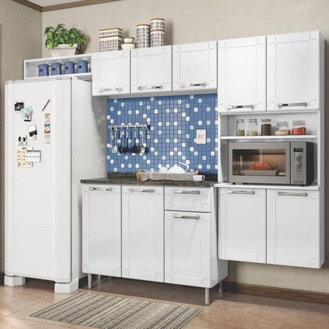 Menor preço em Cozinha Modulada Múltipla Aço 4 Módulos Composição 1 Branco - Bertolini