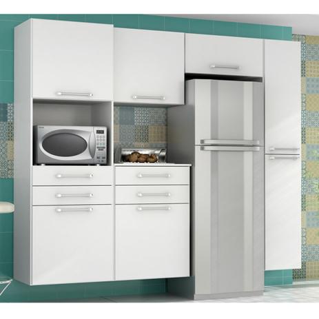 Cozinha Modulado Rebeca Turquesa Branco - Casa Menor preço em Cozinha Modulado Rebeca Turquesa Branco - Casa