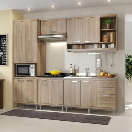 Cozinha Sicília Compacta Argila Acetinado/Preto 11 Portas 3 Gavetas Multimóveis Menor preço em Cozinha Sicília Compacta Argila Acetinado/Preto 11 Portas 3 Gavetas Multimóveis