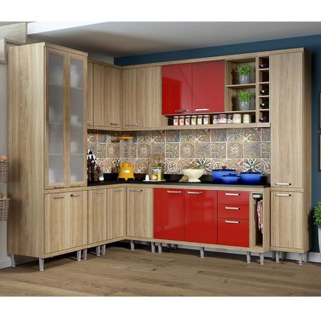 Cozinha Sicília Completa Argila/Vermelho 11 Módulos 16 Portas 3 Gavetas C/Tampo Multimóveis é boa?