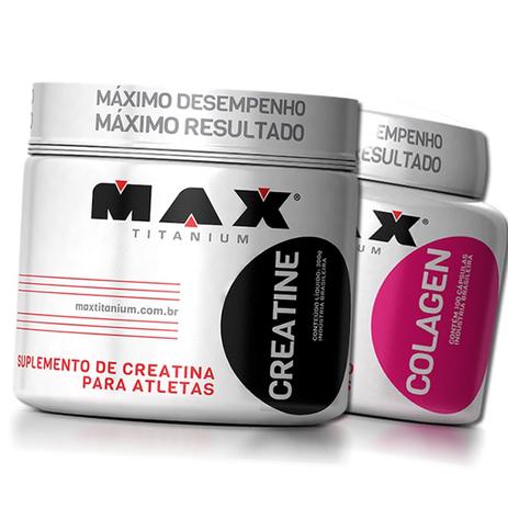 Creatina 150g + Colageno 100 Caps - Max Titanium Menor preço em Creatina 150g + Colageno 100 Caps - Max Titanium