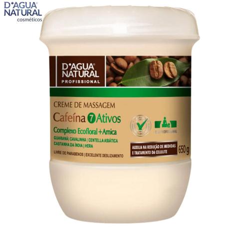 Creme De Massagem Corporal Redutor De Celulite 7 Ativos Cafeína Dagua Natural 650g Menor preço em Creme De Massagem Corporal Redutor De Celulite 7 Ativos Cafeína Dagua Natural 650g