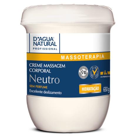 Creme de Massagem Neutro sem Perfume D'agua Natural Menor preço em Creme de Massagem Neutro sem Perfume D'agua Natural