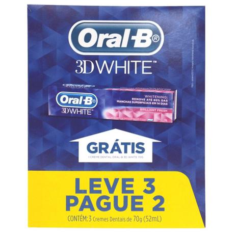 Creme dental branqueador oral-b 70g 3d white leve 3 pague 2 - Sem marca Menor preço em Creme dental branqueador oral-b 70g 3d white leve 3 pague 2 - Sem marca