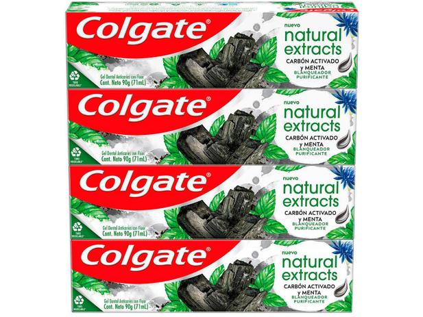 Creme Dental Clareador Colgate Natural Extracts - Carvão Ativado e Menta 90g 4 Unidades Menor preço em Creme Dental Clareador Colgate Natural Extracts - Carvão Ativado e Menta 90g 4 Unidades