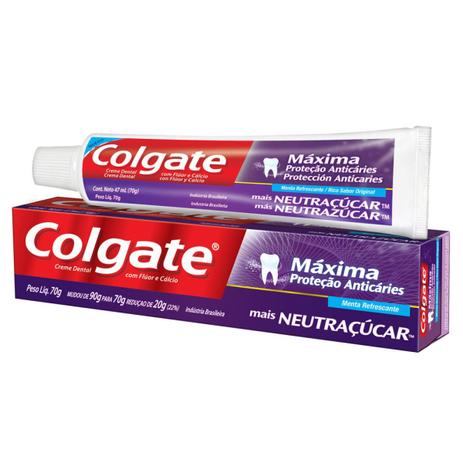 Creme Dental Colgate Máxima Proteção Anticáries Mais Neutraçúcar - com 70g - Colgate-palmolive ind e c Menor preço em Creme Dental Colgate Máxima Proteção Anticáries Mais Neutraçúcar - com 70g - Colgate-palmolive ind e c