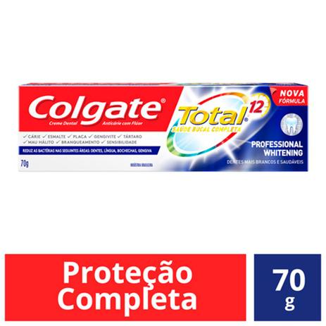 Creme Dental Colgate Total 12 Professional Whitening 70g Menor preço em Creme Dental Colgate Total 12 Professional Whitening 70g