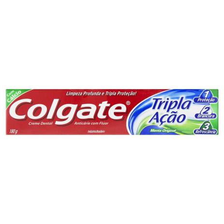 Creme Dental Colgate Tripla Ação menta original, 180g - Colgate-Palmolive Menor preço em Creme Dental Colgate Tripla Ação menta original, 180g - Colgate-Palmolive