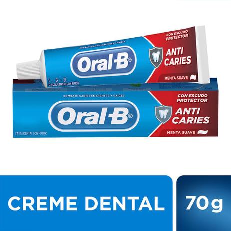 Creme Dental Oral-B Anticáries Menta Suave 70g - Oral B - Por: R$1,57