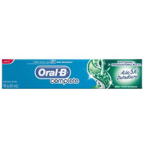 Creme Dental Oral-B Complete 5x Ação Duradoura 90g Menor preço em Creme Dental Oral-B Complete 5x Ação Duradoura 90g