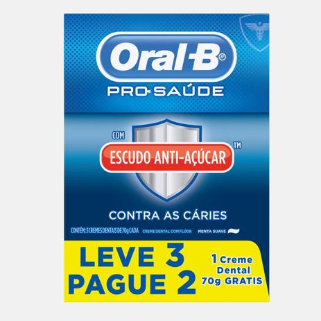 Creme Dental Oral-B Pró Saúde Anti Açúcar 70g 3 Unidades Menor preço em Creme Dental Oral-B Pró Saúde Anti Açúcar 70g 3 Unidades