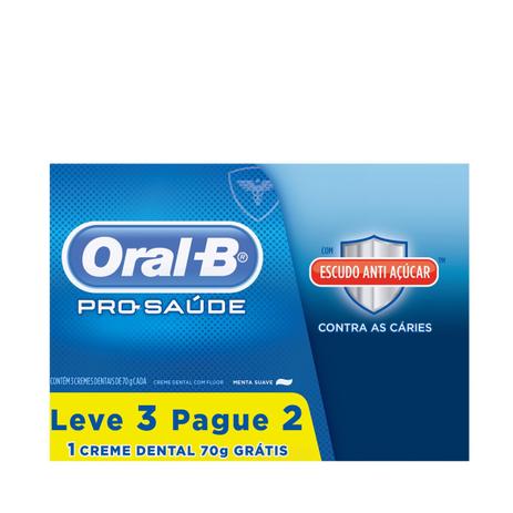 Creme Dental Oral-B Pro Saúde Escudo Anti-Açúcar Leve 3 Pague 2 - Oral b Menor preço em Creme Dental Oral-B Pro Saúde Escudo Anti-Açúcar Leve 3 Pague 2 - Oral b