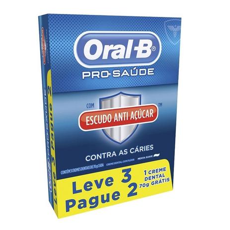Creme Dental Oral B Pro Saúde Menta Suave 70g Leve 3 Pague 2 - Oral -b Menor preço em Creme Dental Oral B Pro Saúde Menta Suave 70g Leve 3 Pague 2 - Oral -b