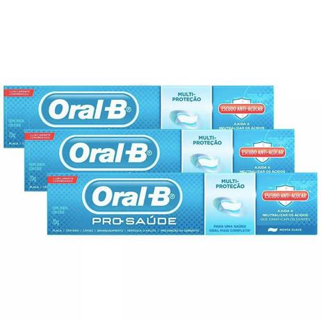Creme Dental Pró-Saúde Escudo Anti-açúcar - Oral B - Kit com 3un. é ruim? Creme Dental Pró-Saúde Escudo Anti-açúcar - Oral B - Kit com 3un. é boa?