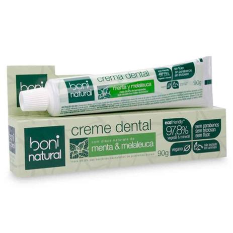 Creme Dental Sem Flúor com Menta Melaleuca Boni Natural 90g Menor preço em Creme Dental Sem Flúor com Menta Melaleuca Boni Natural 90g