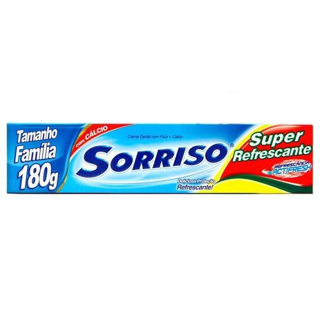 Creme Dental Sorriso Super Refrescante 180g Menor preço em Creme Dental Sorriso Super Refrescante 180g