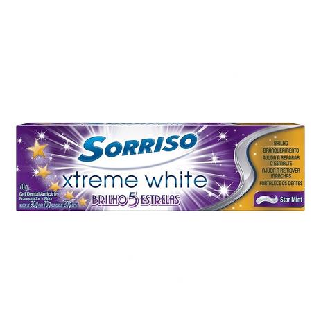 Creme Dental Sorriso Xtreme White Brilho 5 Estrelas 70g Menor preço em Creme Dental Sorriso Xtreme White Brilho 5 Estrelas 70g