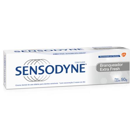 Creme dental uso diário sensodyne 50g branqueador extra fresh - Sem marca Menor preço em Creme dental uso diário sensodyne 50g branqueador extra fresh - Sem marca