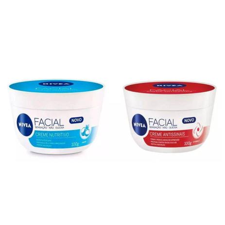 Creme Facial Nivea - Nutritivo E Antissinais Kit C/2 100g Menor preço em Creme Facial Nivea - Nutritivo E Antissinais Kit C/2 100g