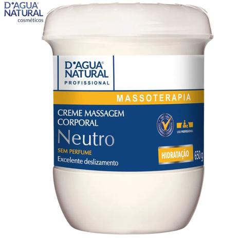 Creme Massagem Neutro Profissional Hidratante Corporal Dagua Narutal 650g - DAGUA NATURAL Menor preço em Creme Massagem Neutro Profissional Hidratante Corporal Dagua Narutal 650g - DAGUA NATURAL