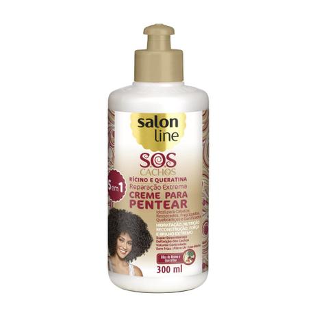 Creme para Pentear S.O.S Cachos Rícino e Queratina 300ml - Salon Line Menor preço em Creme para Pentear S.O.S Cachos Rícino e Queratina 300ml - Salon Line