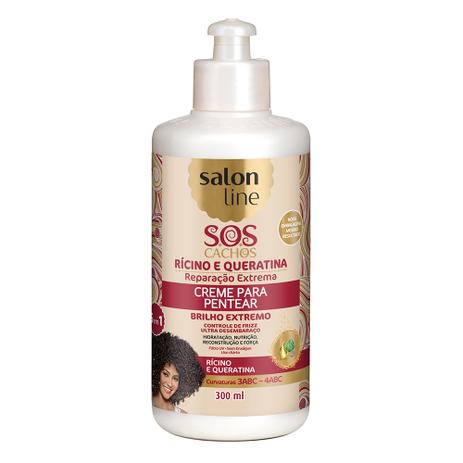 Creme para pentear salon line - s.o.s cachos rícino e queratina - 300ml - Sos cachos Menor preço em Creme para pentear salon line - s.o.s cachos rícino e queratina - 300ml - Sos cachos