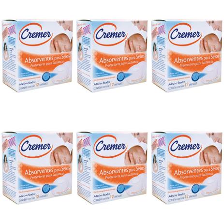 Cremer Absorventes P/ Seios C/12 (Kit C/06) Menor preço em Cremer Absorventes P/ Seios C/12 (Kit C/06)