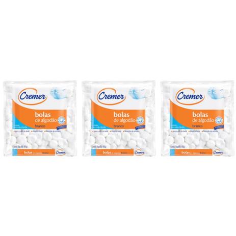 Cremer Algodão Bolinha 95g (Kit C/03) Menor preço em Cremer Algodão Bolinha 95g (Kit C/03)