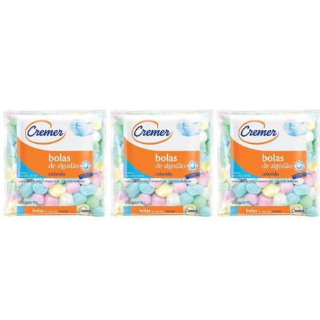 Cremer Algodão Bolinha Colorido 95g (Kit C/03) Menor preço em Cremer Algodão Bolinha Colorido 95g (Kit C/03)