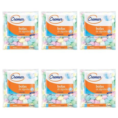 Cremer Algodão Bolinha Colorido 95g (Kit C/06) Menor preço em Cremer Algodão Bolinha Colorido 95g (Kit C/06)