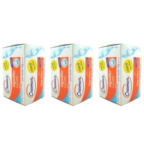 Cremer Algodão Caixinha 50g (Kit C/03) Menor preço em Cremer Algodão Caixinha 50g (Kit C/03)