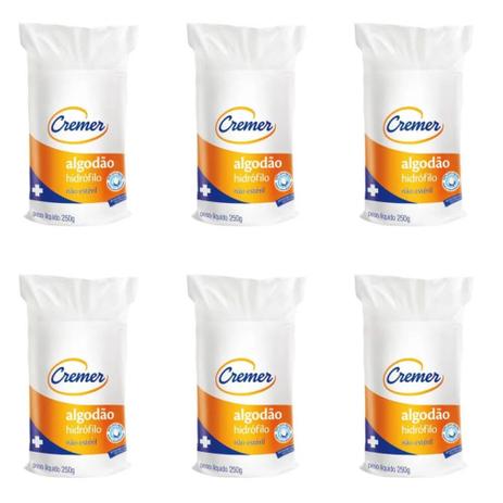 Cremer Algodão Rolo 250g (Kit C/06) Menor preço em Cremer Algodão Rolo 250g (Kit C/06)